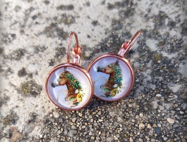 Růžové kvítí - náušnice