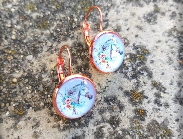 Růžové kvítí - náušnice