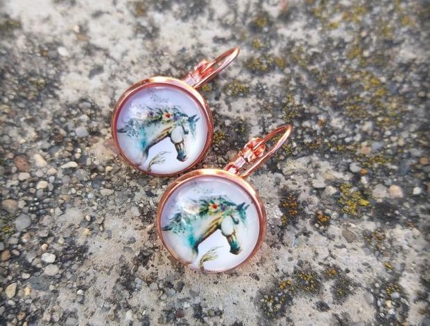 Růžové kvítí - náušnice