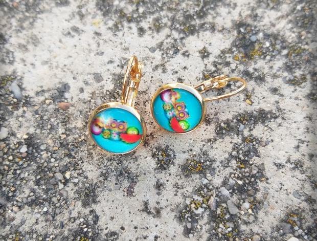 Růžové kvítí - náušnice