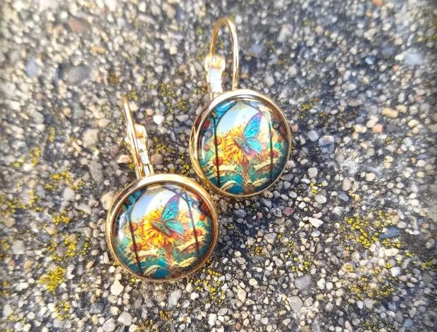 Růžové kvítí - náušnice