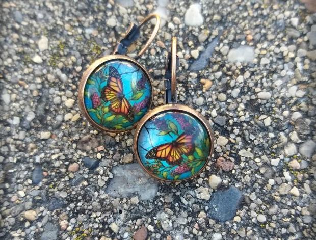 Růžové kvítí - náušnice