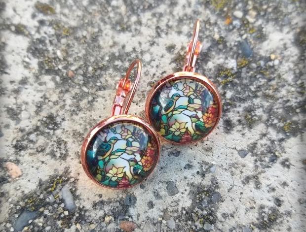 Růžové kvítí - náušnice