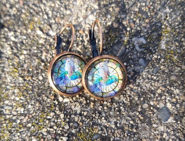 Růžové kvítí - náušnice