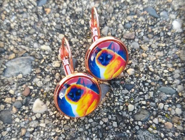 Růžové kvítí - náušnice