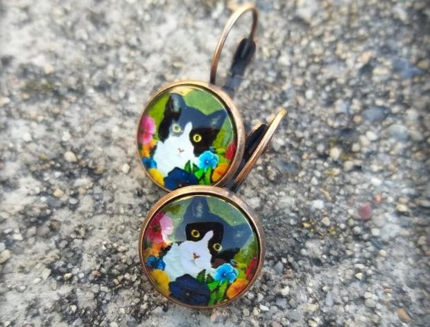 Růžové kvítí - náušnice