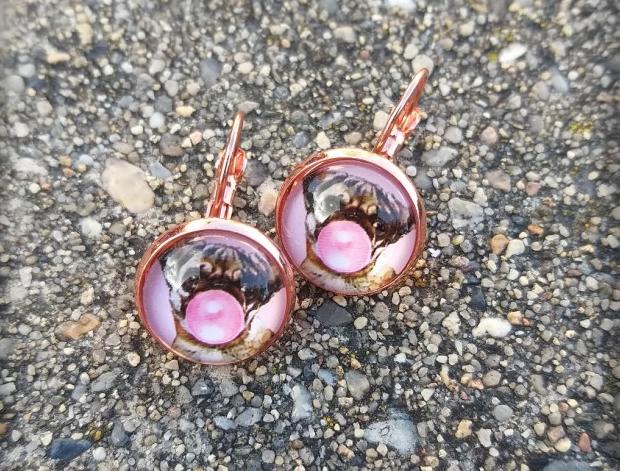 Růžové kvítí - náušnice