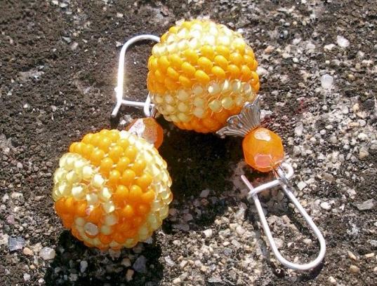 Růžové kvítí - náušnice