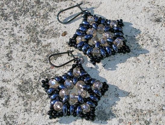 Růžové kvítí - náušnice