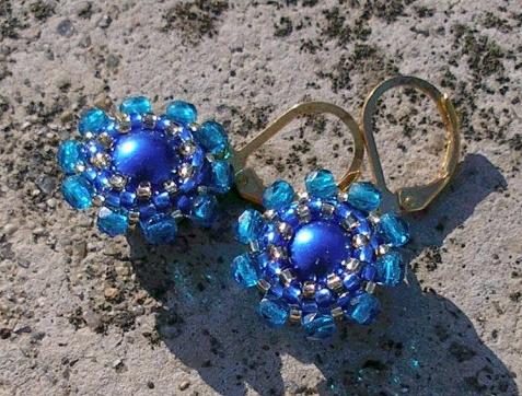 Růžové kvítí - náušnice