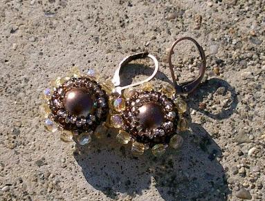 Růžové kvítí - náušnice