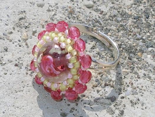 Růžové kvítí - náušnice