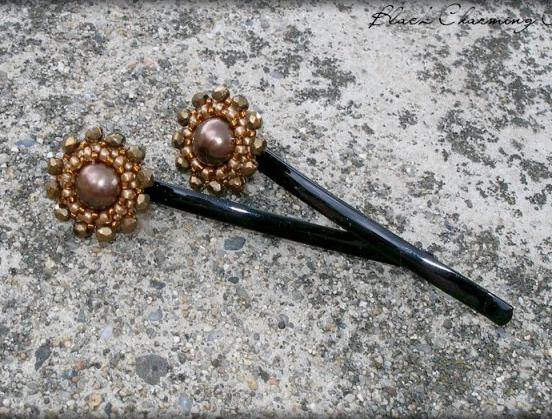 Růžové kvítí - náušnice