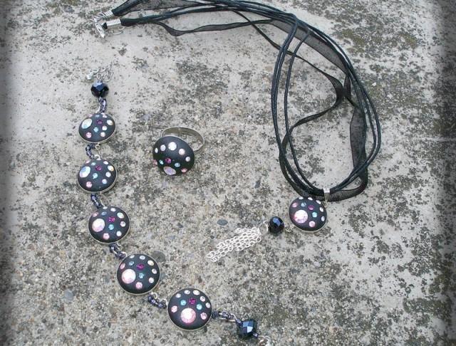 Růžové kvítí - náušnice