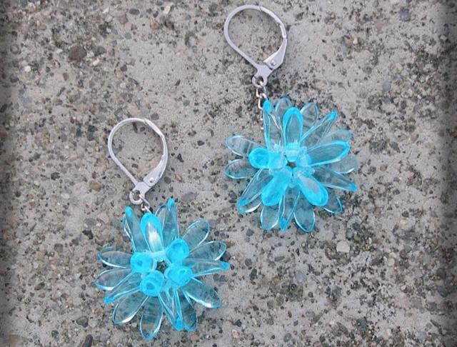 Růžové kvítí - náušnice