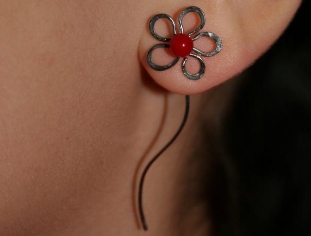 Náušnice - čtyřlístek - ocel