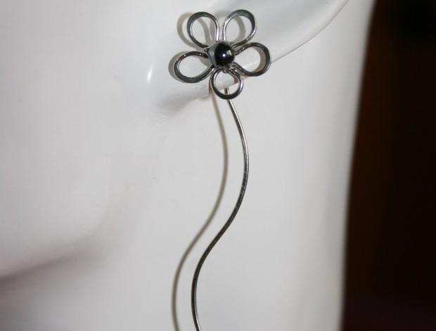 Náušnice - čtyřlístek - ocel