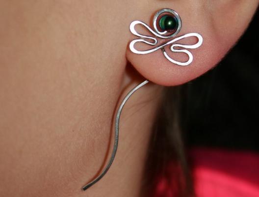 Náušnice - čtyřlístek - ocel