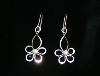 Náušnice - čtyřlístek - ocel