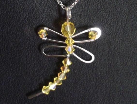 Zlatá vážka přívěšek Swarovski ocel
