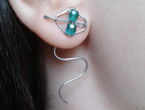 Náušnice - čtyřlístek - ocel