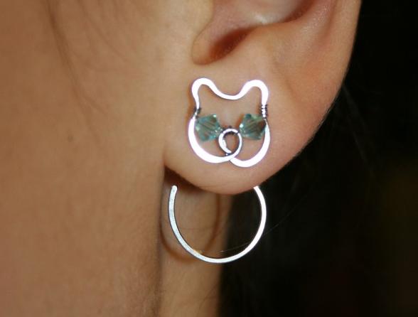 Náušnice - čtyřlístek - ocel