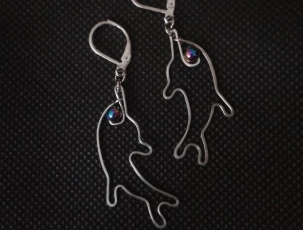 Náušnice - čtyřlístek - ocel