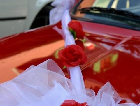 Svatební jízda XII. srdce dekorace svatba auta svatební lenka výzdoba nevěsta ženich holoubci hand made studio floristka leni kalivodová s přísavkami 