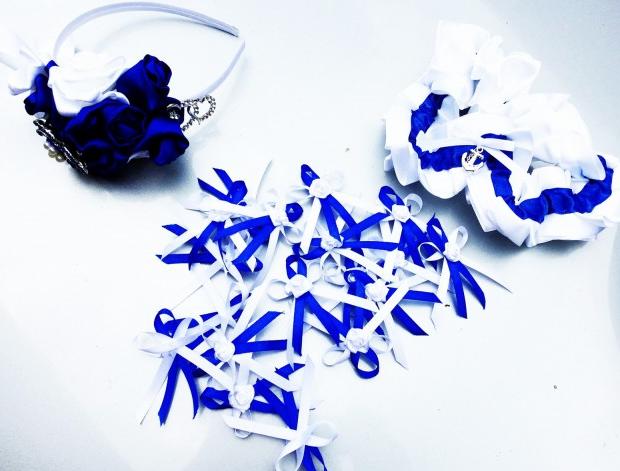 Svatební vývazky s kytičkou - zlaté