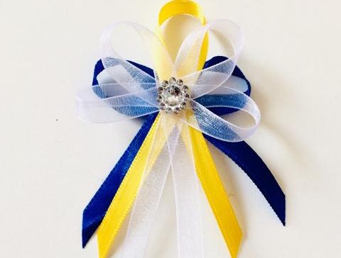 Svatební vývazky s kytičkou - zlaté