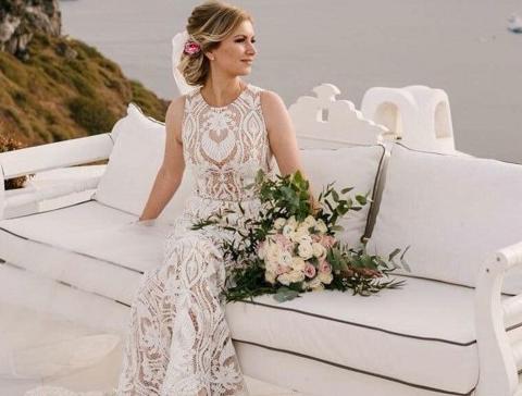 Svatební vývazky s kytičkou - zlaté