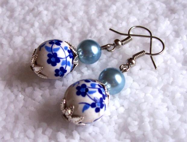 Porcelánky korálky náušnice porcelánky porcelánové 