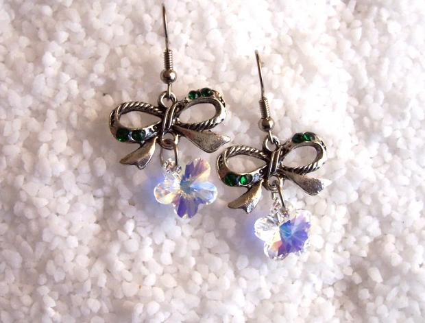 Náušnice s kytičkou Swarovski