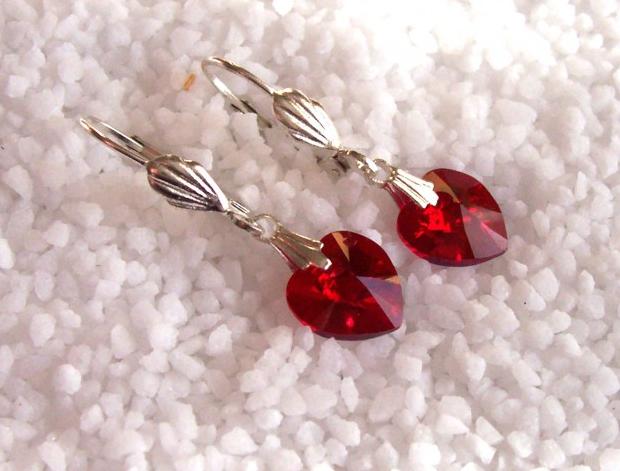 Náušnice se srdíčkem Swarovski