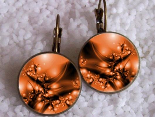 Náušnice z pryskyřice náušnice pryskyřice motiv kulaté grafika resin puntáíy barevn 