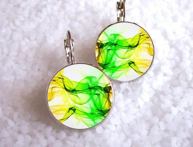 Náušnice z pryskyřice náušnice pryskyřice motiv grafika resin barevn í kulaté 