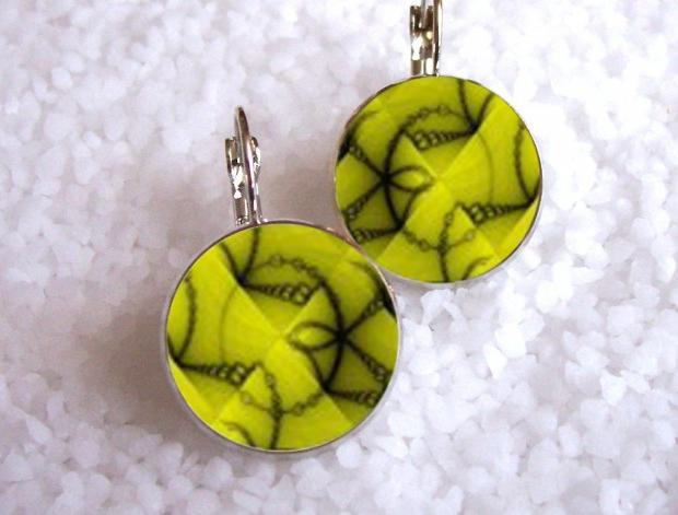 Náušnice z pryskyřice náušnice pryskyřice motiv grafika resin barevn í kulaté 