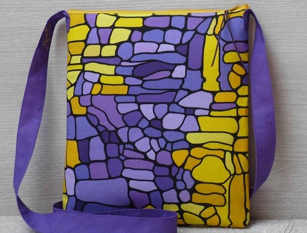 Originální barevná taška - Mína žlutá fialový fialová kabelka crossbody kabelka žluto fialová 