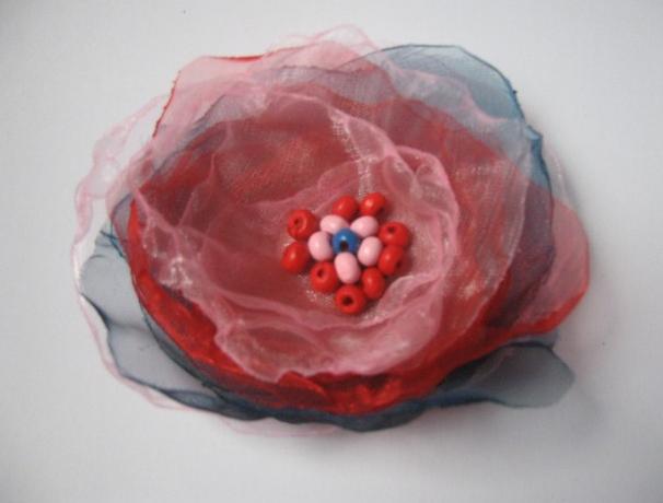 Brož organza Nikole. brož oranžová na klopu žlutooranžová na tašku denní nošení na šaty na halenku na šálu brož z organzy oranžová brož žlutooranžová brož oslqva na sukni 